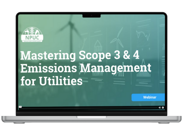 Infographic explaining Scope 3 emissions categories including upstream and downstream sources such as purchased goods, business travel, and product use.